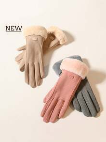 Winter Touchscreen Gloves With Thermal Lined Thick Insulated Gloves, Unisex Polyester Fabric Multiple Colors Available Perfect For Snow Sports And Christmas Gifts Winter Apparel - Multicolor - View 3