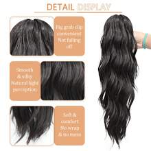 18英寸夹式马尾假发，西部风格 - 长款波浪水波纹假发，适用于拍照、日常佩戴和时尚造型 - 彩色 - 查看 7