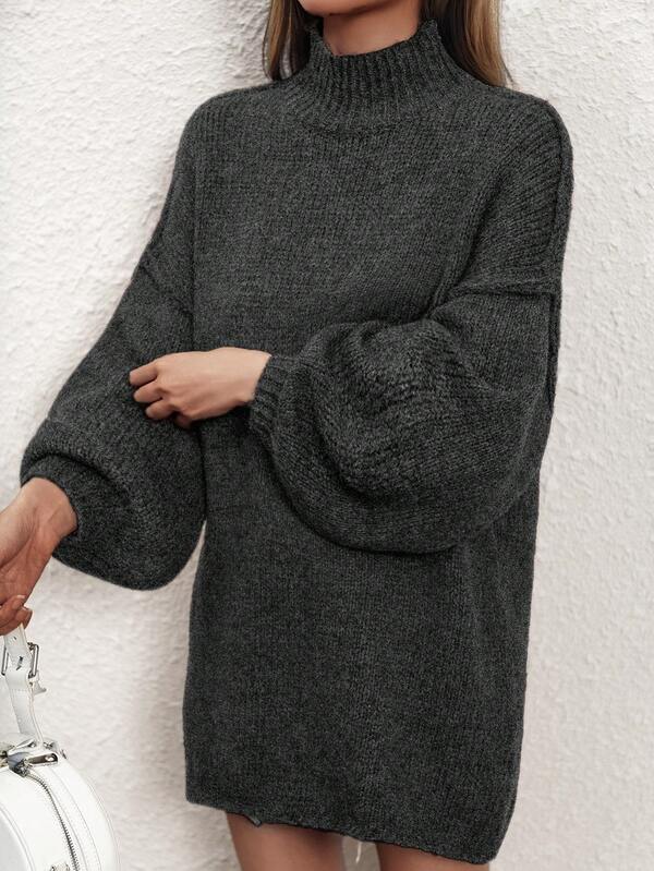 [Tops] Y2K Style Women's Clothing For Autumn/Winter, New Arrival, Relaxed Vibe, Loose Lantern Sleeve, Turtleneck Sweater For Women, Retro Soft & Fluffy, Knitted Tops