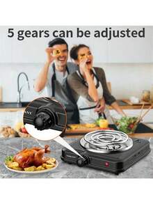 SOKANY 1000W Portable Electric Induction Cooktop, 5 Temperature Settings, Stainless Steel Panel, Heating Indicator Light, Built-In Temperature Control, Overheat Protection. Suitable For All Cookware, Great For RV/Home/Camping/Apartment/Laboratory Use. - View 3