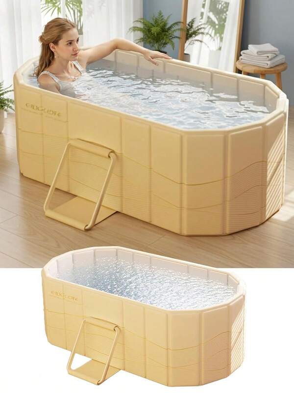 Extra-Large Foldable Bathtub - Space-Saving, Easy Drain Design For Home Bathing - Perfect Christmas & Halloween Gift