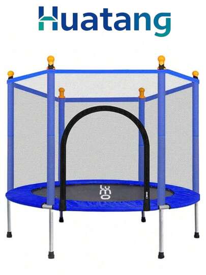 HuaTang Trampolín Brincolin para Niños, Niñas, Red, Resortes Reforzados, Barras Acolchadas, Trampolín InfantiL Resistente para Uso Interiores y Exteriores, 1.40 Metros