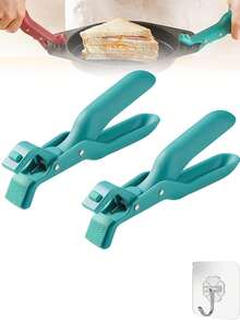 2pcs Multifunctional Household Kitchen Silicone Tray Tongs - Heat-Resistant Clip For Lifting Trays And Bowls, Hot Dishes, Pots & Pans, Secure Hold, Non-Slip & Creative Design - Multicolor - View 12