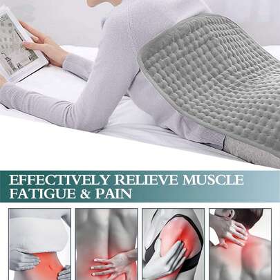 加热垫/加热毯 - 3 种加热设置，2 小时后自动关闭，最高温度 140°F，30x60 厘米，柔软法兰绒，可机洗，用于颈部、肩部和膝盖保暖，适合送给男士、妈妈和爸爸的礼物，完美的圣诞节礼物