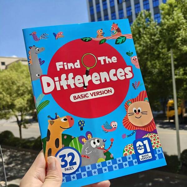 1 Stück - Versteckte Unterschiede Aktivitätsbuch, enthält 32 interaktive Beobachtungsspiele & Gedächtnisübungen | Aufmerksamkeits- & Fokus-Training | Visuelle Wahrnehmungsfähigkeiten, nummerierte Seiten Konzentrationsspiele | Lernheft für Kinder ab 6 Jahren | Wissenschaftliche Lernaktivitäten zur Verbesserung von Fokus & Beobachtung | Fesselnde versteckte Objekt-Spiele zur Förderung der kognitiven Entwicklung
