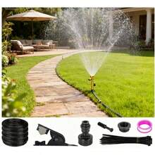 LapEasy Drip Irrigation Kit, Quick-Connect Micro Irrigation System With 20 Nozzles, Automatic Irrigation System, 360° Adjustable Misting Sprayers For Gardens, Lawns And Greenhouses (5M/16.4FT) - Black - View 7