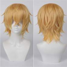 40英寸短款合成假发，带刘海，男女通用，适合男士佩戴，层次感直发，无胶耐热纤维，高密度，外观自然