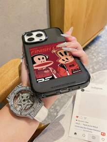 Paul Frank Licensed Transparent Black Phone Case, Full Body Protective Shockproof Camera Coverdy Design Compatible With IPhone 13/14/15/16 Pro Max - Multicolor - View 6