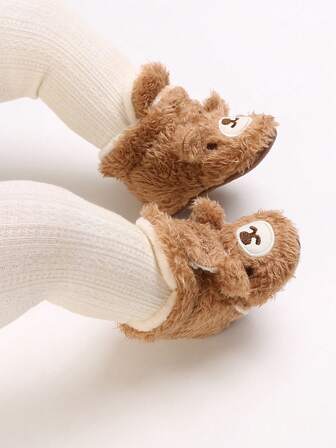 Varma vinterskor för spädbarn tecknade mjuka skor 0-1 år gamla pojke flickor snöstövlar plyschskor småbarnsskor