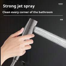 8件套淋浴系统套装，雨淋式花洒 | 钢琴键式淋浴龙头浴室淋浴混合套装，带雨淋式花洒，12英寸高压花洒系统，4种模式手持喷淋壁挂式，灰色浴室配件浴室工具 - 深灰色 - 查看 5