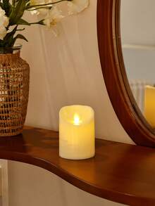 1 szt. Plastikowa skośna świeca LED bez płomienia, realistyczna świeca o fakturze wosku, elegancka dekoracja domu na Boże Narodzenie, Walentynki, oświetlenie nastrojowe do wnętrz, blat stołu, kuchnia, łazienka, lampka nocna