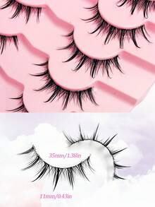 7 pares de pestañas postizas suaves y naturales de estilo manga, pestañas postizas largas y naturales, pestañas postizas de tira delicadas tipo anime para uso diario, maquillaje, cosplay, fiestas y reutilizables