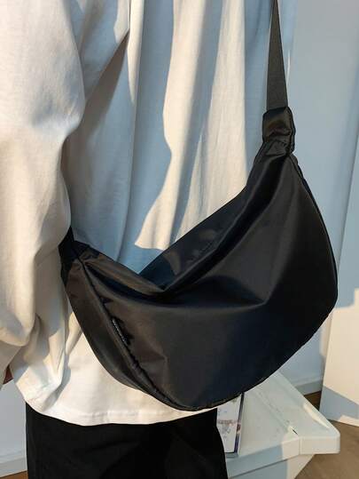 1pc Men's Fashionable Minimalist Casual Shoulder Bag, Campus Style Messenger Bag, Commuter Crossbody Bag