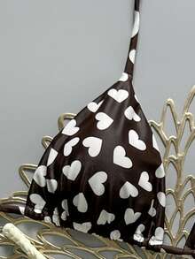 2pcs Geometric & Tropical Floral Print Swimsuit, Casual Cute Elegant Sexy Bohemian Tie-Up Bikini, Suitable For Spring/Summer Beach Vacation, Women's Set, Beach Outfit, Women's Bikini, Women's Beach Suit