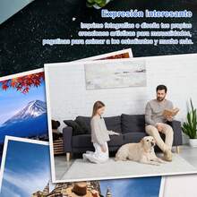 100 Hojas Papel fotográfico autoadhesivo,papel de impresora brillante para inyección de tinta,8,26 x 11,8 puadas,autoadhesivas papel de etiquetas impermeables para impresora de inyección de tinta - negro - Ver 3