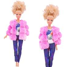 New 3pcs/Set Outfit For 30cm Doll, 11 Inch Winter Nightwear Plush Vest, Top And Pants Set (Jacket + T-Shirt + Trousers) - Multicolor - View 7