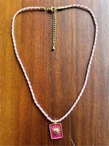 Collar con colgante de tarjeta de tarot geométrica colorida y minimalista con cordón trenzado para mujeres - collar de cartas del tarot - Ver 7