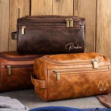 Customized Personalized Toiletry Bag, Customized Name Men's Toiletry Bag, Travel Makeup Bag, Storage Bag, Gifts For Boyfriends, Fathers, Husbands, Suitable For Travel, Bathroom Storage Bag-Available Throughout The Four Seasons