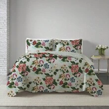 3-Piece Queen Size Bedspread Set, Patchwork Quilt, Ultra Double-Sided - Angel - View 1