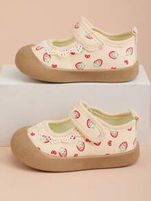 Toddler Girls' Princess Canvas Shoes, New Spring/Autumn 2023 Children Hook And Loop Sneakers, Cute For Baby Girls Learning To Walk