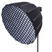 Softbox profundo parabólico de 16 costillas de liberación rápida de 90cm y 120cm + rejilla de panal con soporte Bowens para lámpara de Flash de estudio fotográfico - 90 cm - Ver 6