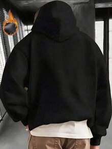 Men's Oversized Hoodies Sweatshirts Bear Down Chicago Letter Print Graphic Hoodie Unisex Hoodies Long Sleeve Pocket Pullover, Boys Fall Fashion 2025 Pullover Sweaters Winter Clothes Loose Fit Long Sleeve Drawstring Design Hoody Sweatshirt Autumn Party, Soft Fabric, Casual Wearers Gift For Men Size S-3XL2025 - 黑色 - 查看 3