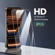 2pcs HD Clear Tempered Glass Screen Protector, Anti-Scratch, Compatible With IPhone 17 Pro Max/17 Pro/Air/17 Series - Clear - View 3
