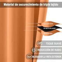 NANWEI Cortinas Blackout con Aislamiento Térmico para Recámara Ventana, con Ojales en la Parte Superior, Suave 100% Poliéster Tela Impermeable, Reducción Ruido, 2 Paneles, 132 x 241 cm,(132An x 213.3Al cm (2 Paneles) Amarillo cálido) - Tipo32 - Ver 4