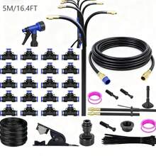 LapEasy Drip Irrigation Kit, Quick-Connect Micro Irrigation System With 20 Nozzles, Automatic Irrigation System, 360° Adjustable Misting Sprayers For Gardens, Lawns And Greenhouses (5M/16.4FT) - Black - View 9