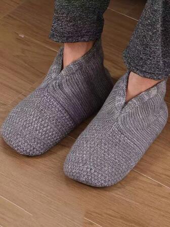 成人保暖防滑室内拖鞋腿套，加厚绒面保暖套，适合秋冬季穿着