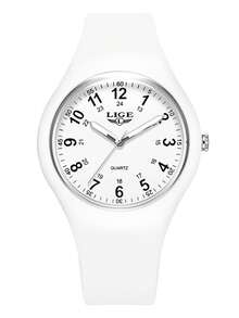 LIGE Fashionable New Quartz Watch, Detachable Watch Case, Waterproof For Daily Use, Multi-Color Strap, Simple And Elegant Watch For Boy And Girl.
