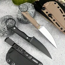 Fixed Blade Knife Camping Outdoor Survival Straight Knife EDC Mountaineering Hiking Jungle Multi-Purpose Tool With K Sheath - Total length 20cm Blade length 9.3cm Handle length 10.7cm - 查看 3