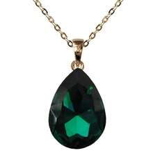 Navachi 18k Gold Plated Water Drop Pear-Shaped  Pendant Necklace 16inch+2inch{Inchcolor_nameinch:InchGreeninch} - 綠色 - 查看 1