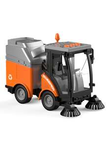 儿童益智街道清洁车玩具，带灯光和音效，摩擦动力轮，可拆卸垃圾桶和旋转刷，耐用塑料清洁车玩具，玩乐好玩 - 彩色 - 查看 5