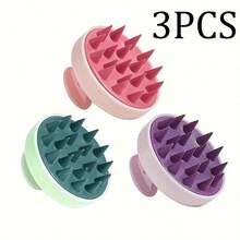 Brosse de massage du cuir chevelu en silicone 4 couleurs avec poignée douce, soin doux du cuir chevelu pour prévenir la casse des cheveux