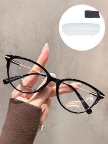 1 Pair/2 Pairs Vintage Women's Cat-Eye Glasses Y2K Small Frame Light Clear Lens Fashion Decorative Glasses Stainless Steel Frame Daily Use