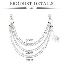 Pants Chain For Men Jean Chains For Women Y2K Star Jean Pocket Chain For Pants Biker Hip Punk Chains Silver Y2K Jewelry For Women Accessory  Fashion For Music Festival Concert Cosplay - C2- mạng nhện - bạc - Xem 3