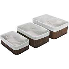 Conjunto rectangular de tres piezas - marrón