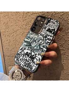 Adecuado para Galaxy S25ULTRA, S24PLUS, S23FE, S21PRO, S22, S20+, A03S, A05S, A14, A31, A53, A34, A10, A04E, M04, A33, A35, A55, A72, A71, A70, A22, A16, A06, A20S, A54 Fundas de Teléfono Exclusivas, Que Son Resistentes a las Manchas, Elegantes Funda con impresión HD - Negro - Ver 1