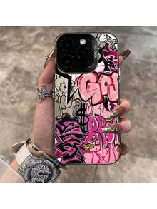 Funda de Teléfono de Arte Graffiti Audaz "TAK" para iPhone 16/15/14/13/12/11/X/XS Plus Pro Max Carcasa original con gráficos - Negro - Ver 7