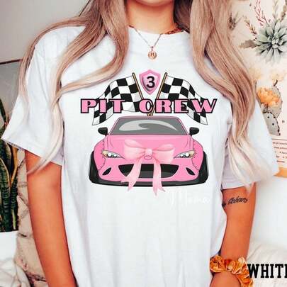C-OmforT- Colors PiT- Crew Pink Race C-Ar Motorsport T-Shirt For T-He Whole Family.220G Cotton Everyday T-Shirt – Feels Like A Hug, Wears Like A Clic – Perfect For Family Photos, Team EvenT.S, DIY Printing, Or Lounging – Gift It For Birthdays, Father's Day, Mother's Day, Or Just Beuse MoT.Stops WoM.En Fall OutfiT.S For WoM.En  VaC.Ation OutfiT.S WoM.En Halloween Costume