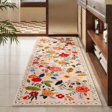 Rugcomf - Alfombra para sala de estar, 6 x 9 pulgadas, lavable a máquina, estilo bohemio, antideslizante, floral, clásico, de pelo bajo, alfombra grande para sala de estar, recámara, granja, comedor,(8' x 2'7" (Rectangular) Beige) - Tipo 22 - Ver 7