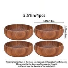 1/2/4/8pcs 3.14in/4.92in/5.51in/6.3in Handcarved Gourd Shaped Wooden Bowls - Rustic Wooden Salad/Snack Bowls, For Popcorn, Pasta, Candy, Cereal, Coconut Spread, Appetizers, Kitchen