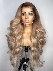 13x4 HD Transparent 250 Density Ombre Blonde With Dark Root Body Wave Lace Front Wigs Human Hair Wigs Water Wave Lace Front Wigs Human Hair Deep Part Lace Wig Blonde Colored Wigs Pre Plucked With Baby Hair - 根染&漸變色 - 查看 3
