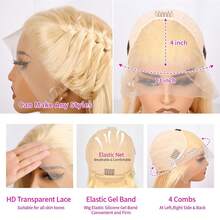 13x4 Curly Wig Human Hair 42 Inch Deep Wave Lace Front Wigs Human Hair 230_Density Ultra-Thin Lace 0.1 Millimeter Wet And Wavy Lace Front Wigs Human Hair Pre Plucked 13x6 Deep Wave Wig For Women With Baby Hair 4x4 5x5 Put On And Go Glueless Wigs Human Hair 613 Blonde Wig Deep Wave Human Hair Wigs - S613 - Xem 4