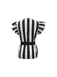 Váy voan tay bèo nhún thanh lịch dành cho nữ - màu đen - Xem 5