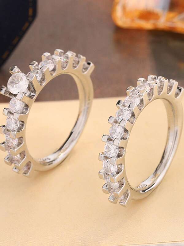 خاتم مرصع بالراين ستون على طبقات عصري للنساء