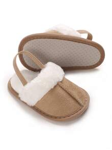 Newborn Infant Shoes, Unisex Warm Thermal Lined Soft Bottom First Walking Shoes, 0-1 Year Old, Autumn/Winter - Apricot - View 2