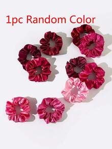 1pc/10pcs Satin Scrunchies, Suitable For Everyday Use Hair Ties Scrunchy Hair Ties, Casual Ponytail - Multicolor - View 6