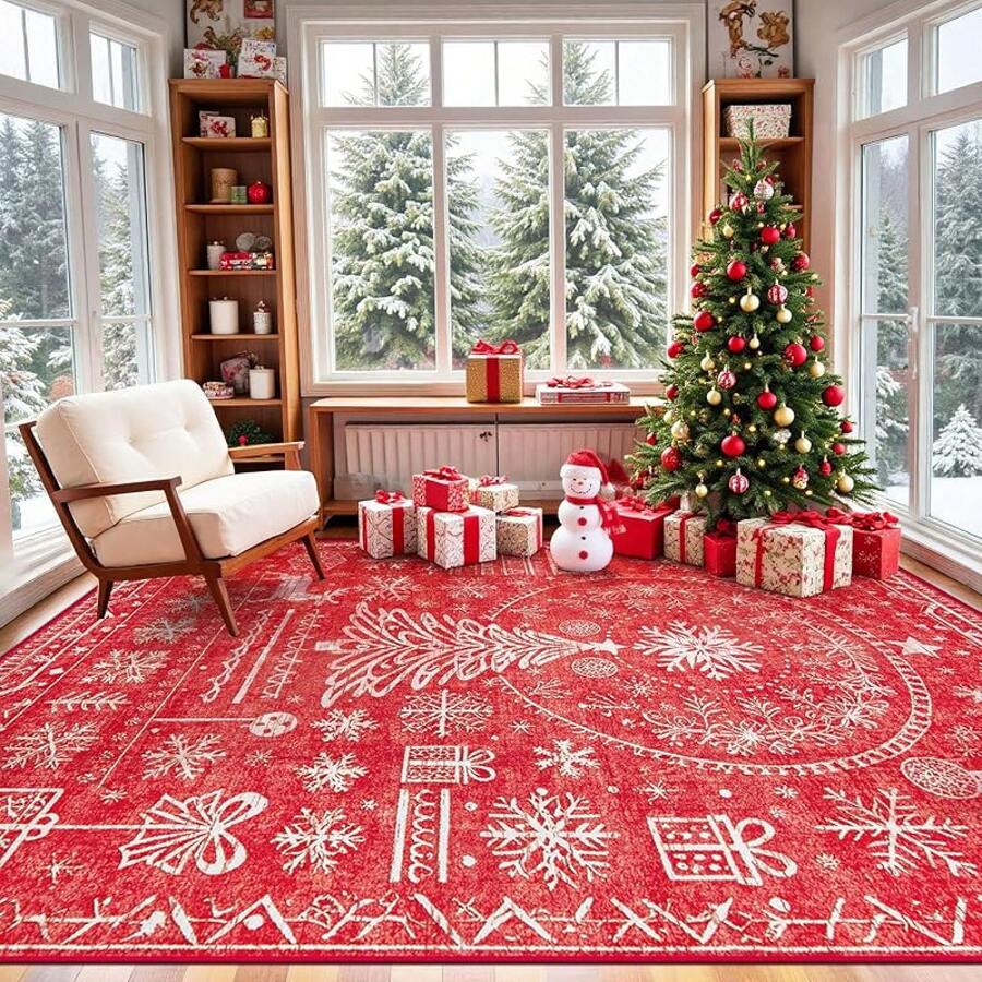 Large Washable 6x9 Area Rug: Boho Moroccan Geometric Neutral, Non-Slip Foldable Indoor Floor Carpet For Living Room, Bedroom, Dining Table - Beige, 6X9 - Merah Natal - View 1